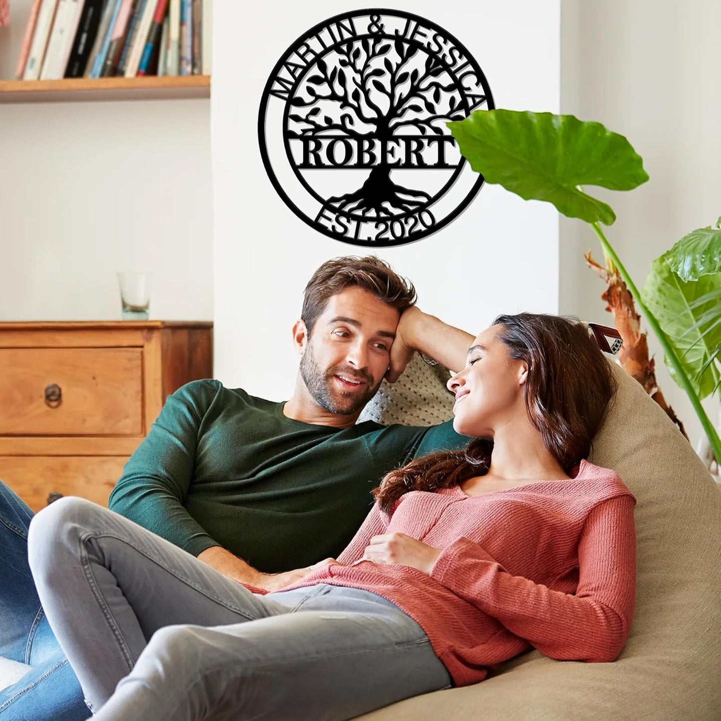 Personalized Wedding Gift for Couple, Custom Metal Tree of Life Wall Art Sign, Outdoor Monogram Family Last Name Decor Sign, Christmas Valentine's Day Housewarming Gifts