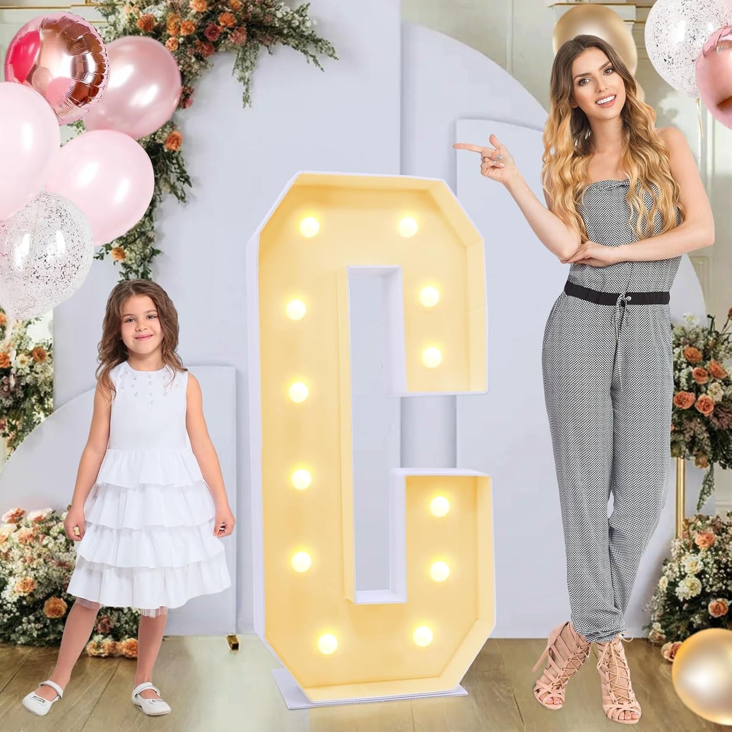 4ft Marquee for Letters C, Large Light up Letters, Multifunctional Large Marquee for Letters 4 Feet Tall for Party Decorations, Letter Balloons, Wedding Decor, Proposal Decorations (Letters C)