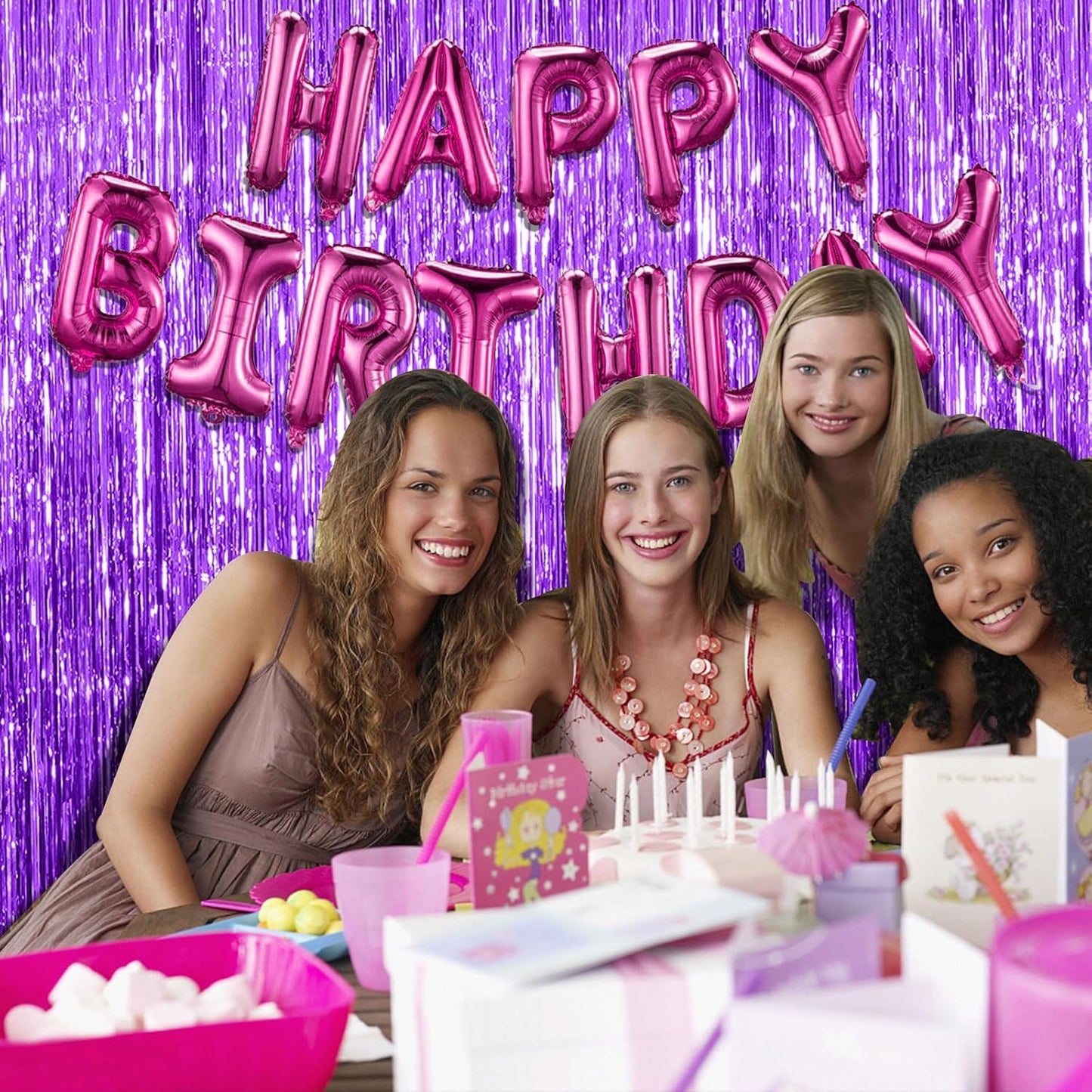 20 Pack Purple Backdrop Tinsel Streamers Foil Fringe Backdrop Halloween Party Decorations Purple Backdrop Curtain Birthday Graduation Bachelorette Christmas New Year Party Decorations