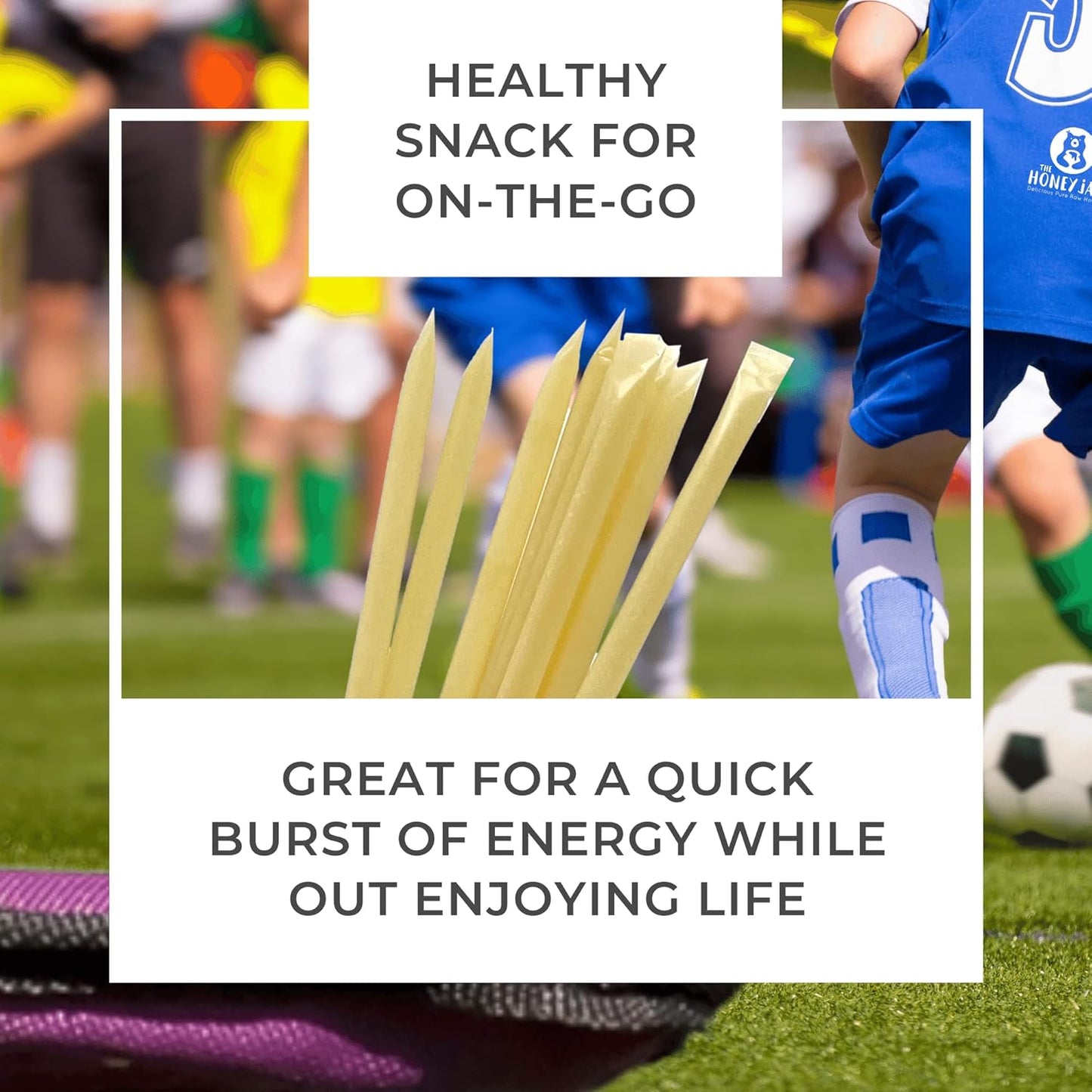 The Honey Jar Vanilla Flavored Honey Sticks - Pure Honey Straws For Tea, Coffee, or a Healthy Treat - One Teaspoon of Flavored Honey Per Stick - Made In The USA with Real Honey - (20 Count)