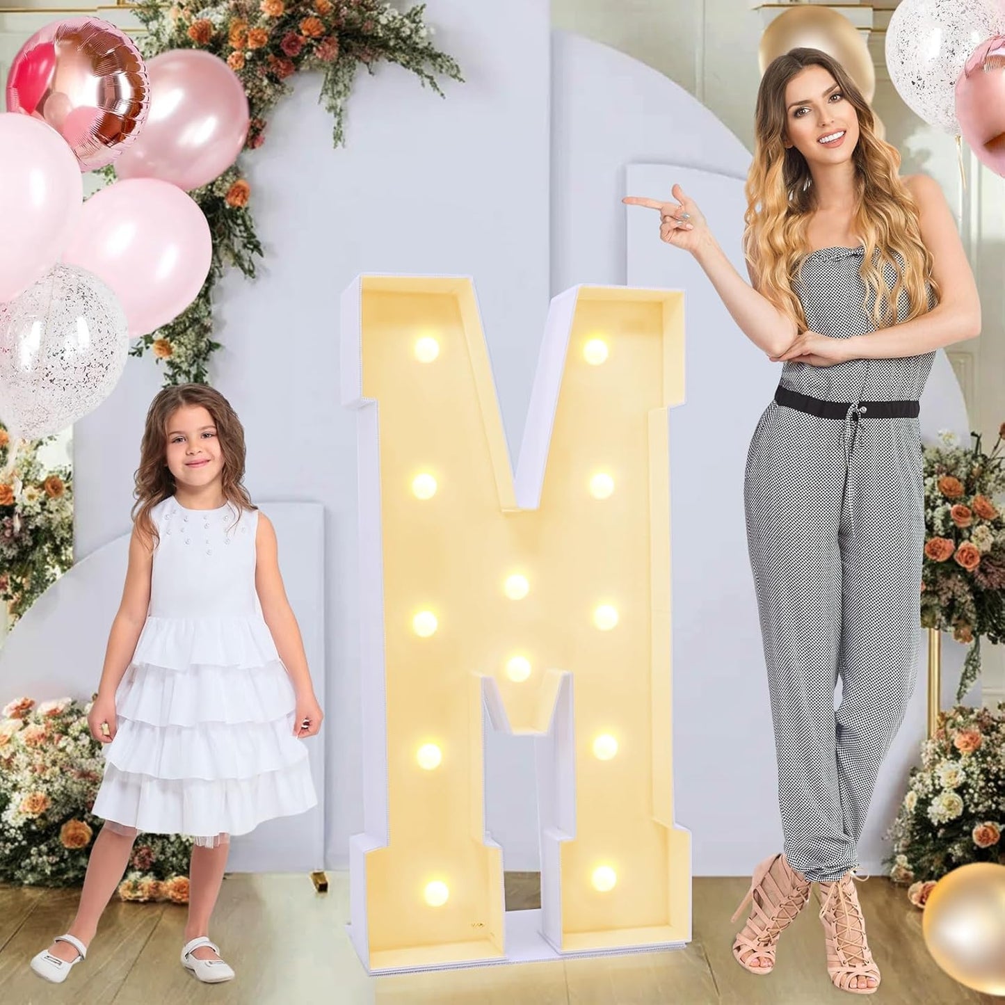 4ft Marquee Light Up Letters M, Marry Me, Large, Yellow, Plastic, 4 Feet Tall for Party Decorations (Letters M)