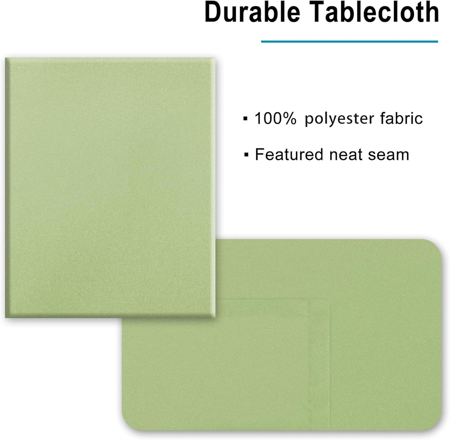 Hiasan Light Sage Tablecloth for Rectangle Tables - Waterproof and Spillproof Washable Fabric Table Cloth for Dining Room Kitchen Party, 60 x 102 Inch