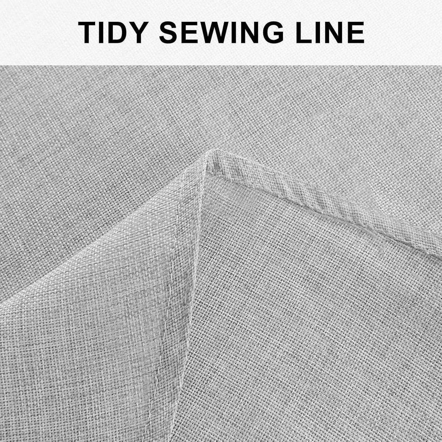 Hiasan Round Linen Tablecloth 108 Inch - Wrinkle and Stain Resistant Washable Polyester Fabric Table Cloth for Dining Room Kitchen Party, Light Grey