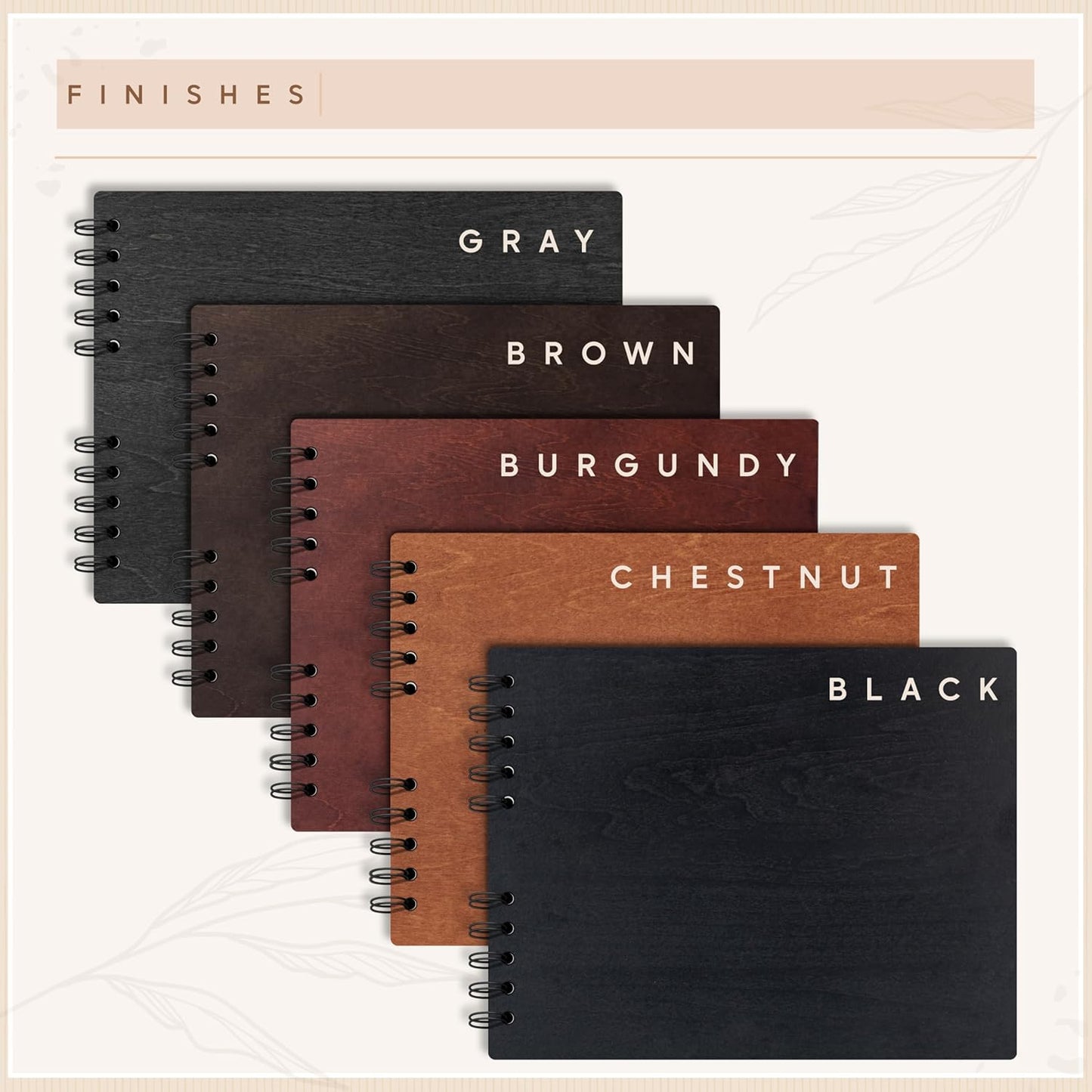 Personalized Wood Wedding Guest Book - 5 Colors/Finishings, 2 Sizes, 12 Designs - Wood Wedding Decorations, Guest Book Signs for Wedding Reception (DESIGN 4)