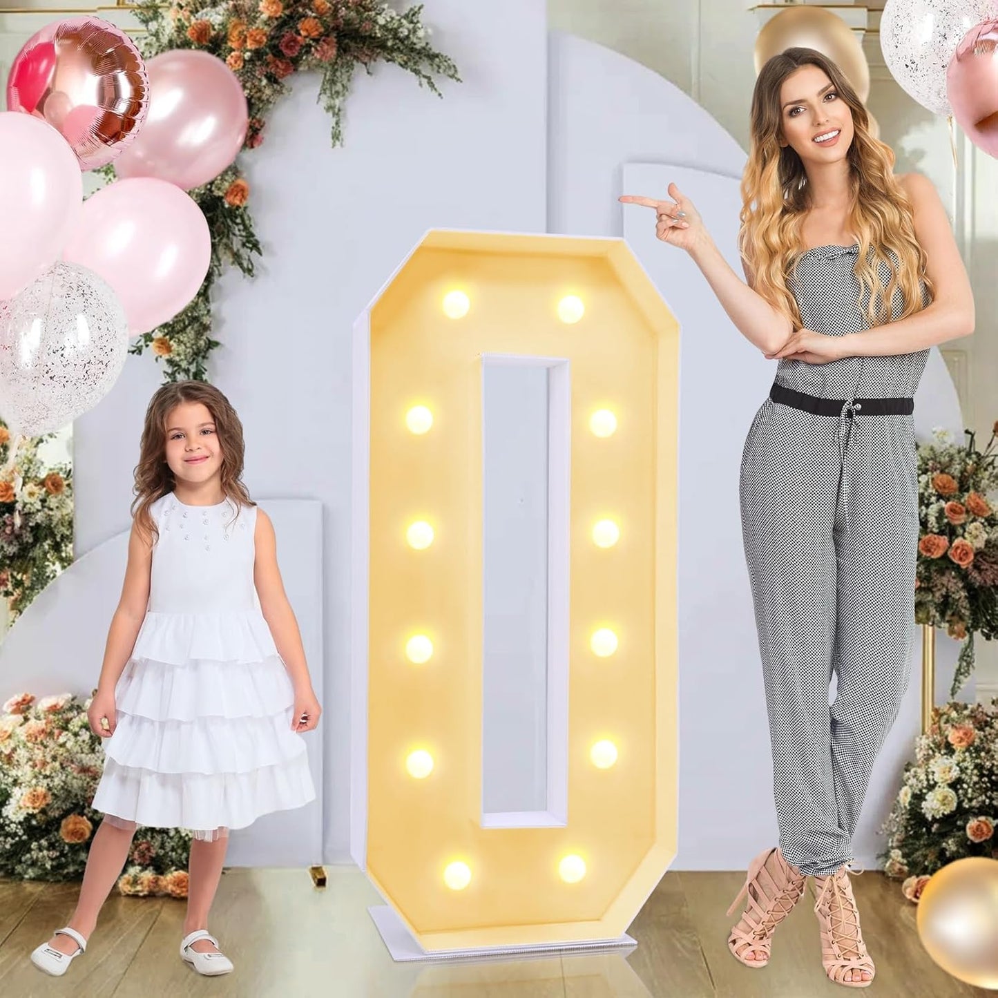4ft Marquee Letters O, Large Light Up Letters, Will You Marry Me Sign, 4 Feet Tall for Party Decorations, Wedding Decor, Marry Me Decorations
