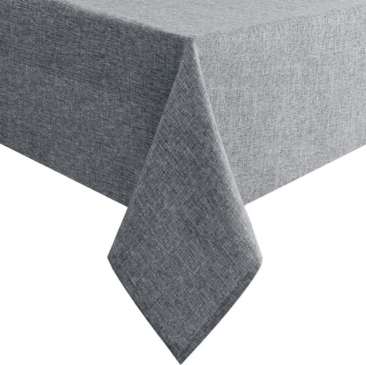 Hiasan Faux Linen Square Tablecloth - Wrinkle and Stain Resistant Washable Table Cloth for Kitchen Dining Room Holiday Table Cover for Party Dinner, Grey, 54 x 54 Inch