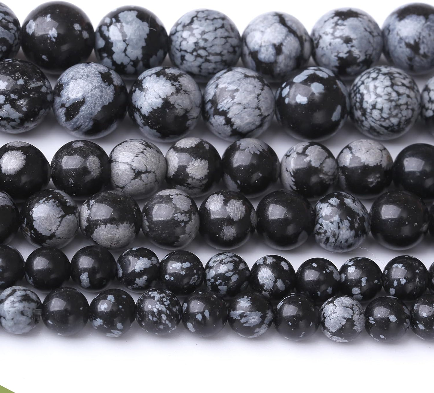 Snowflake Stone Beads for Jewelry Making DIY Craft Gemstone Beads Kit (12mm, 30pcs) Smooth Healing Crystal Beads for Bracelets, Necklaces, Home Decor