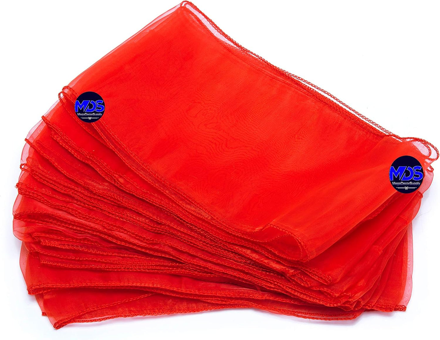 MDS Pack of 250 PCS Organza Chair Sashes Wider Dining Chair Bows Ribbon Tie Back for Wedding Party Birthday Bridal Shower Reception Event Banquet Home Chair Cover Decoration - Red
