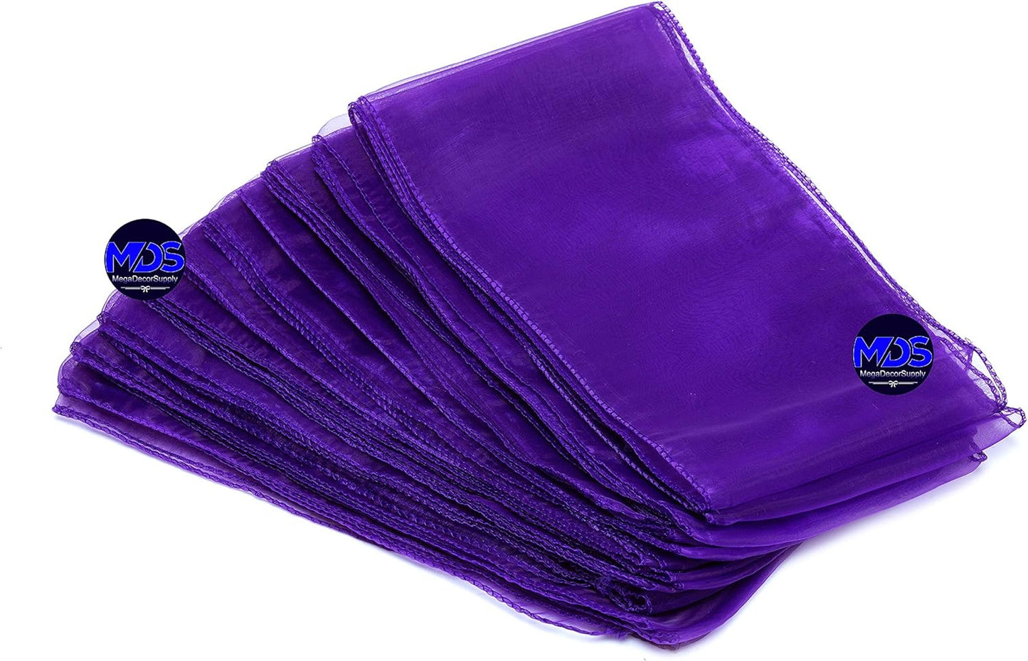 MDS Pack of 250 PCS Organza Chair Sashes Wider Dining Chair Bows Ribbon Tie Back for Wedding Party Birthday Bridal Shower Reception Event Banquet Home Chair Cover Decoration - Purple
