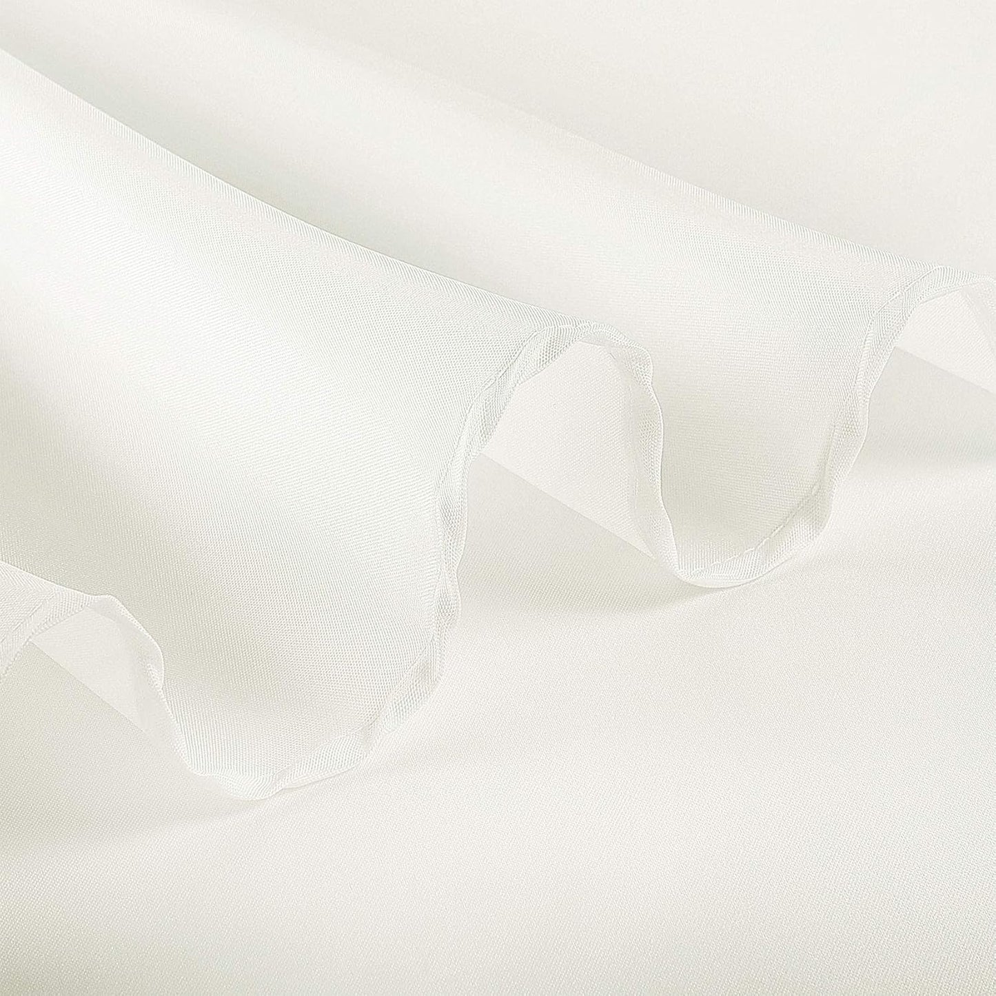 Ascoza 6pack 90 Inch Ivory Round Tablecloth in Polyester Fabric for Wedding/Banquet/Restaurant/Parties