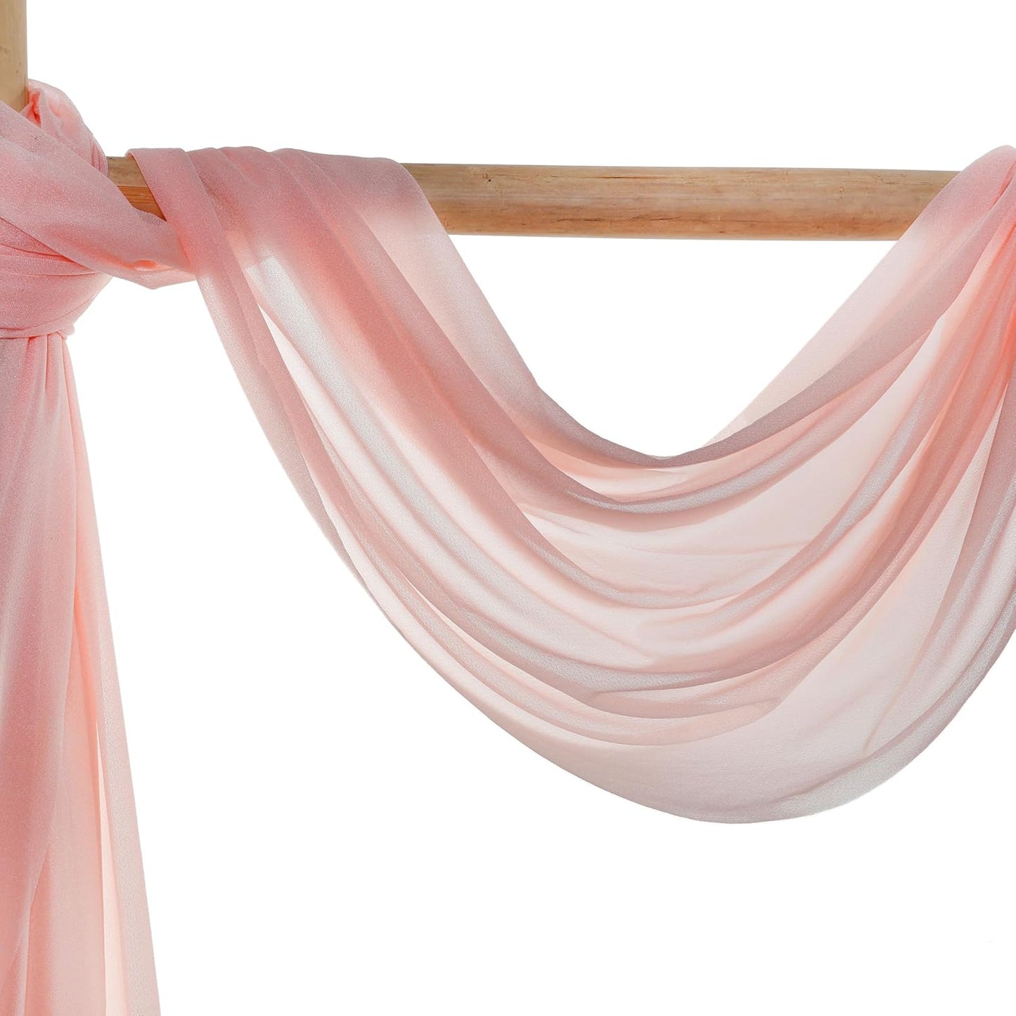 VDS Pack of 1 Panel (30 Inch X 100 Feet) Wedding Arch Draping Fabric Sheer Chiffon Fabric Drapery for Wedding Ceremony Reception Swag Backdrop Canopy Chuppah ARBO Altars Decoration (Dusty Rose)