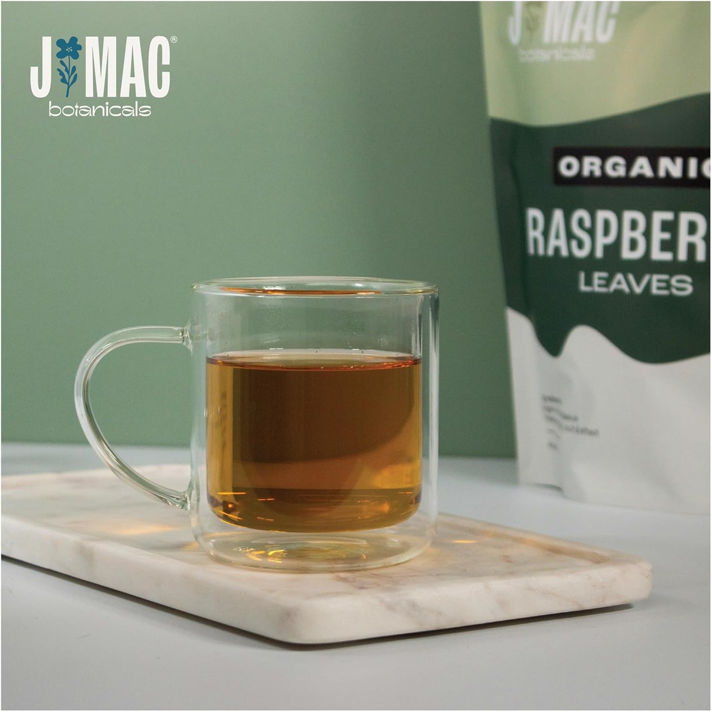 J Mac Botanicals, Organic Red Raspberry Leaf, Herbal tea (16 ounce bag 200+ cups) cut & sifted dried leaf