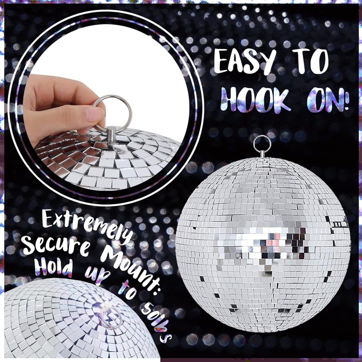 Youdepot Disco Ball 12-Inch – Large Mirror Ball Hanging Party Decor for Weddings, Events, and Dance Parties