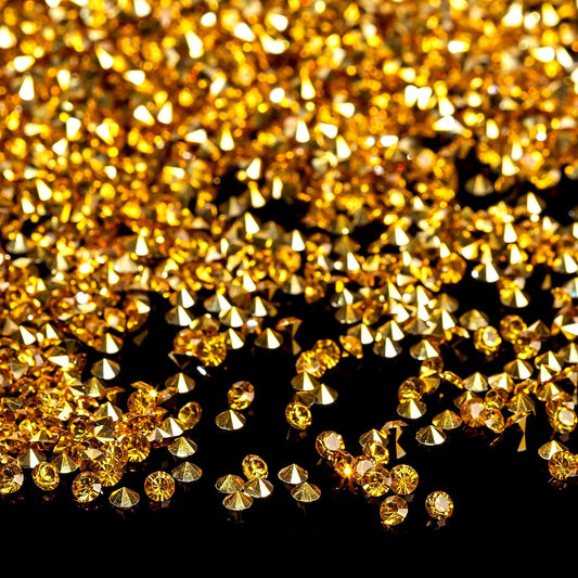 FUTUREPLUSX 28000PCS Fake Diamonds, 3mm Gold Acrylic Crystals Diamond Decorations for Vase Fillers Party Table Scatters Craft Rhinestones Wedding Decor