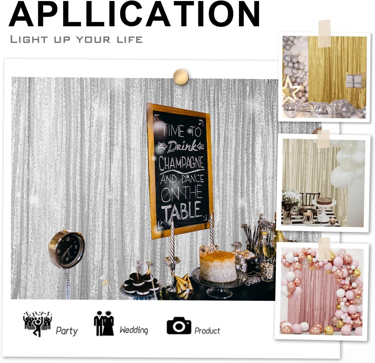 Hahuho Rose Pink Sequin Backdrop Curtain, 2PCS 2FTx8FT Glitter Backdrop Curtain for Parties, Christmas, Wedding, Banquet Decoration（2 Panels, 2FT x 8FT, Rose Pink）