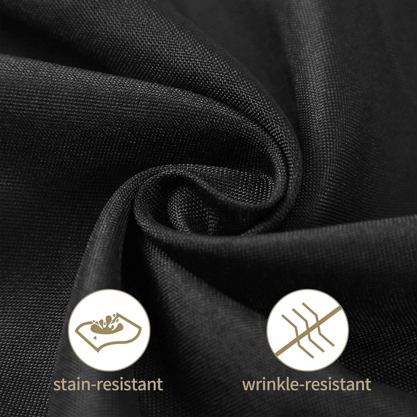 Ascoza 2pack 60x120 Inch Black Rectangular Tablecloth 6 Feet Table Cloth in Polyester Fabric for Wedding/Banquet/Restaurant/Parties