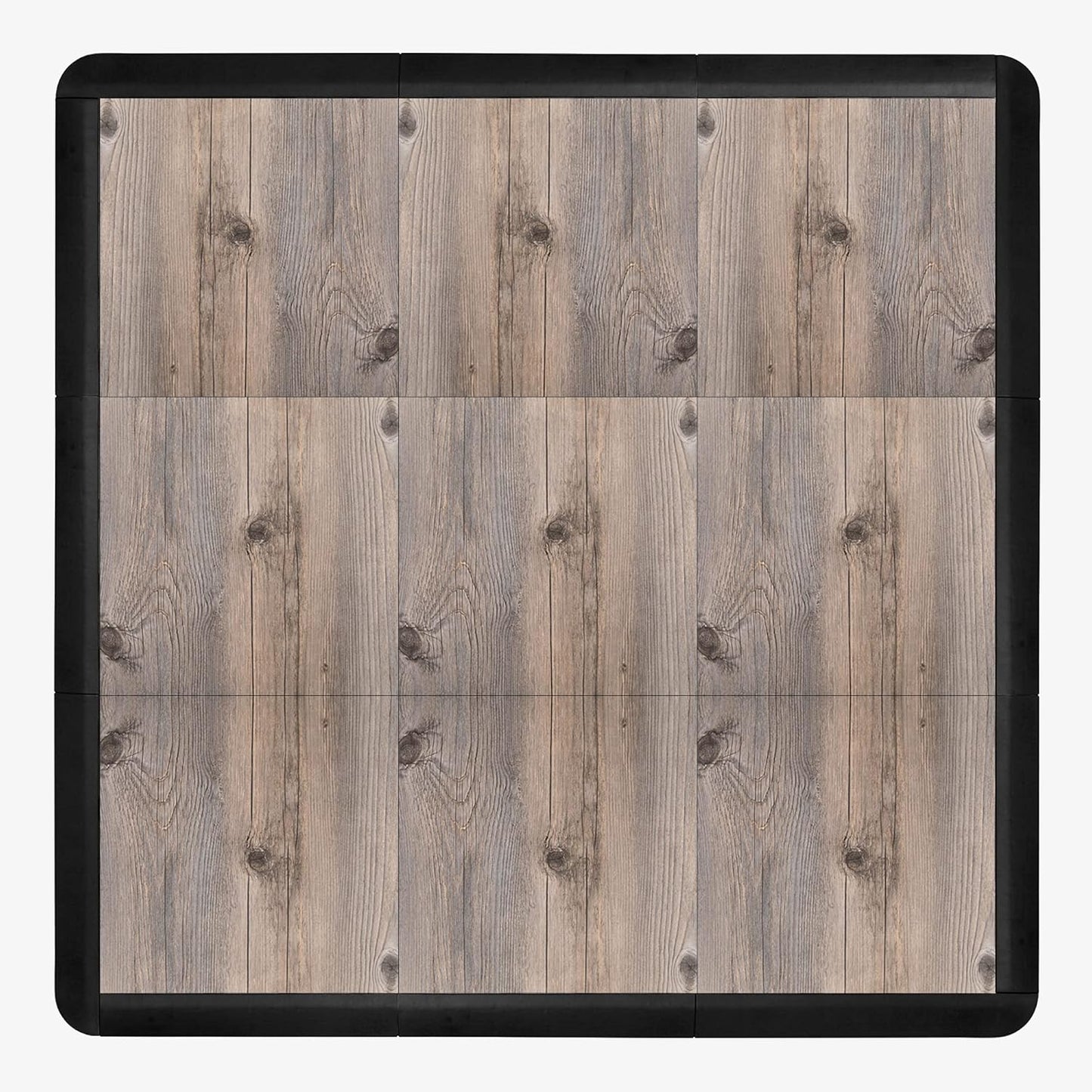 IncStores 3/8" Thick Snap Together Dance Flooring | 12"x12" Printed Vinyl Dance Floor for Practice & Performance | Barnwood | 20 Tile Pack