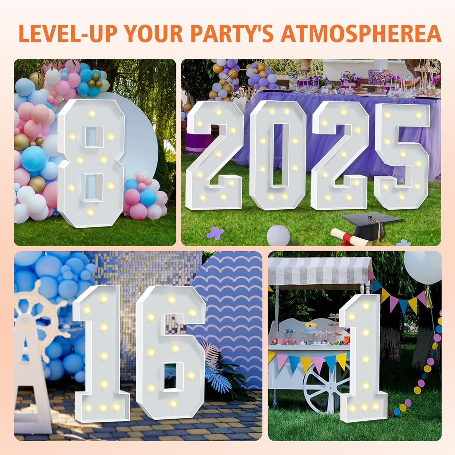 3FT Marquee Letters K, Party Decoration Large Marquee Light Up Letters, Pre-cut Foam Board Letter Set for Birthdays Baby Shower Wedding Event Bridal Shower Engagement Anniversarty Party Decor