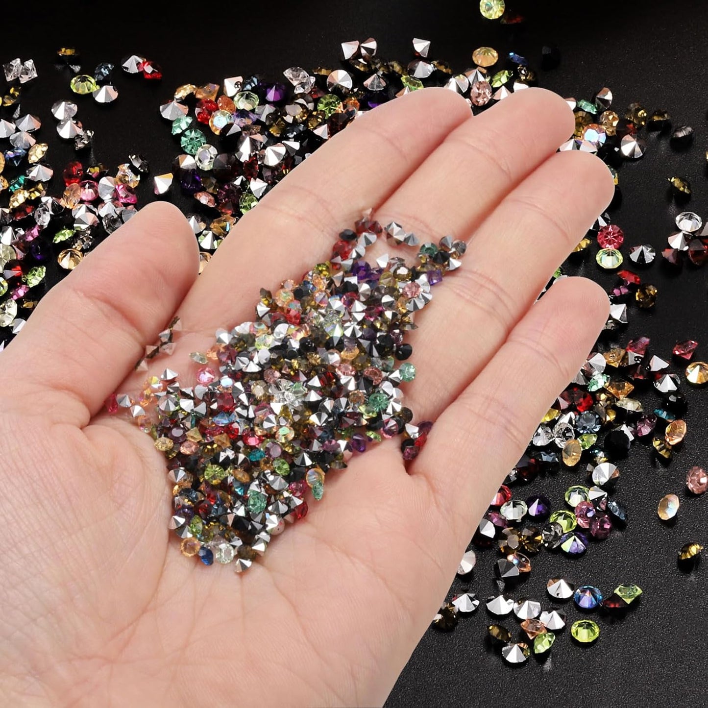 PATIKIL 14000Pcs Wedding Table Scatter Confetti Crystals 3mm Acrylic Diamonds Vase Fillers Gems for Table Centerpiece Decorations Bridal Shower Party, Light Green AB