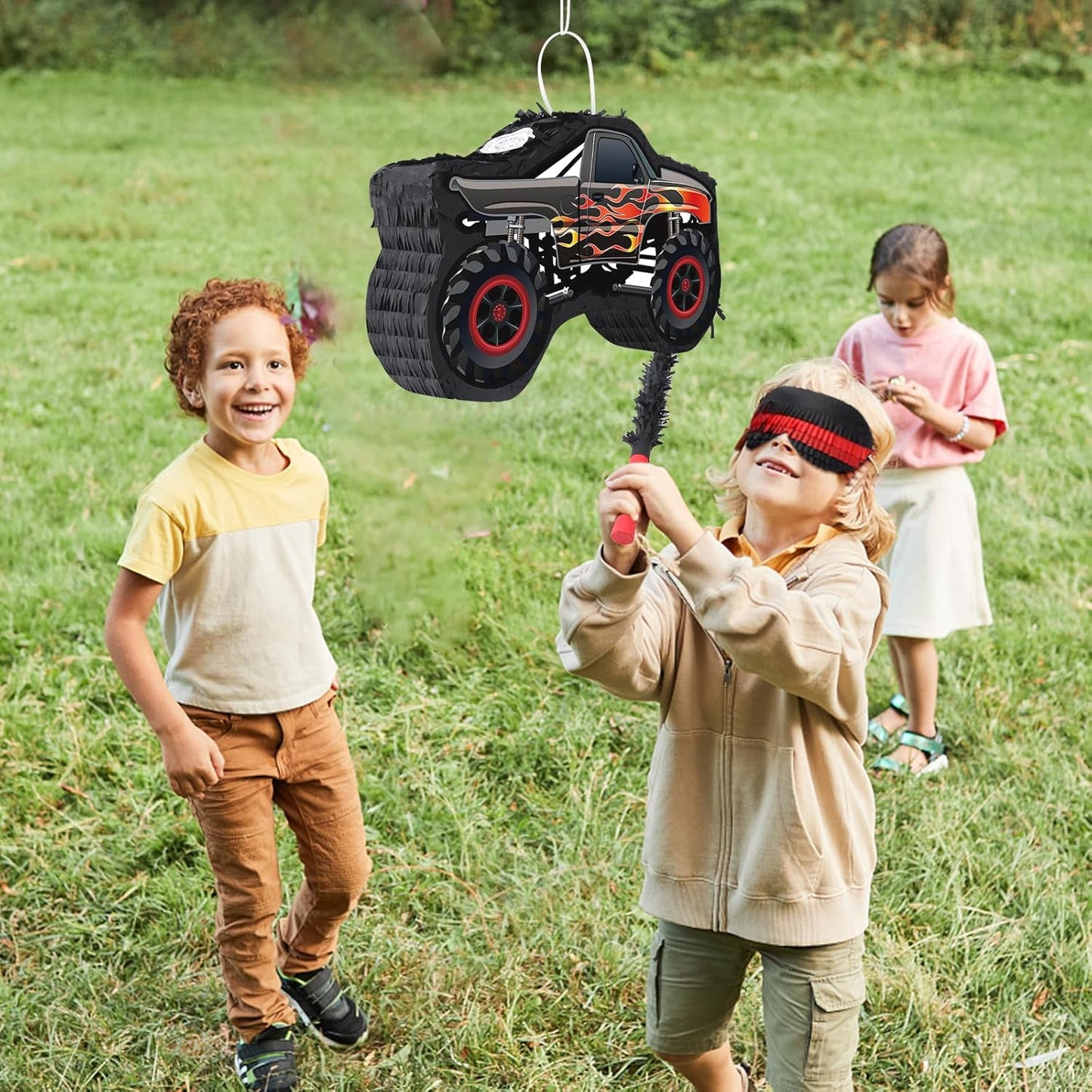 Car Pinata with Stick & Hanging Loop Mexican Pinata Game for Boy Truck Party Decorations Car Theme Birthday Carnival Party Supplies