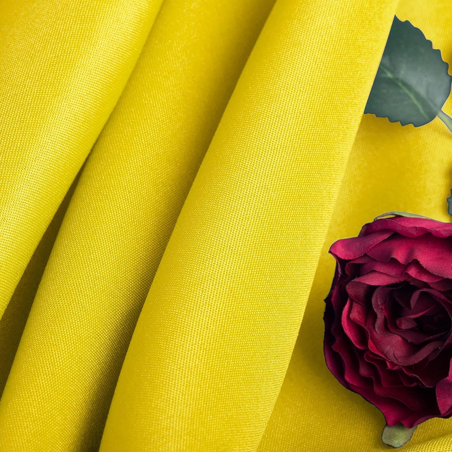 Ascoza 2pack 90x132 Inch Yellow Rectangular Tablecloth 8 Feet Table Cloth in Polyester Fabric for Wedding/Banquet/Restaurant/Parties