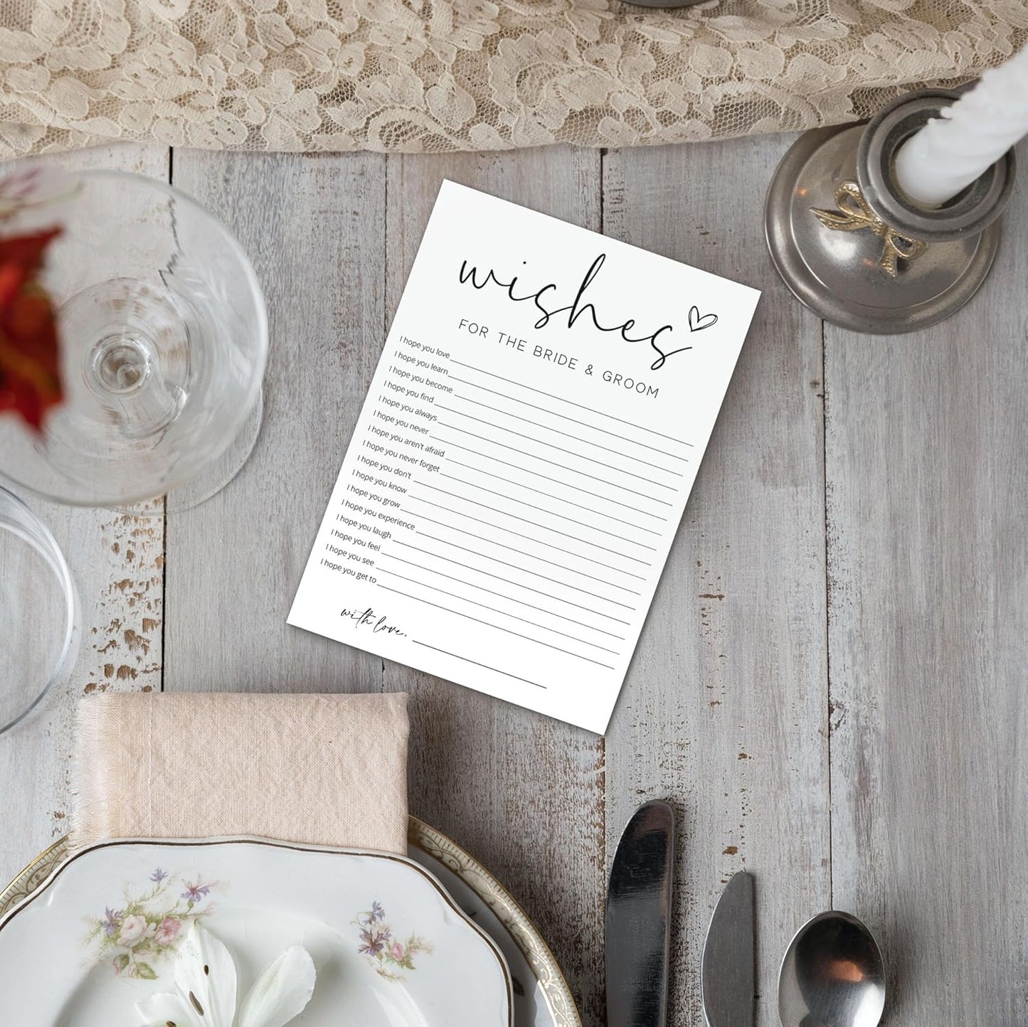 Bridal Shower Games, Wishes for The Newlyweds, 25Pcs Minimalist White Double-Sided Bridal Game Cards, Wedding Shower Games for Guests, Engagement Bachelorette Party Supplies - A23