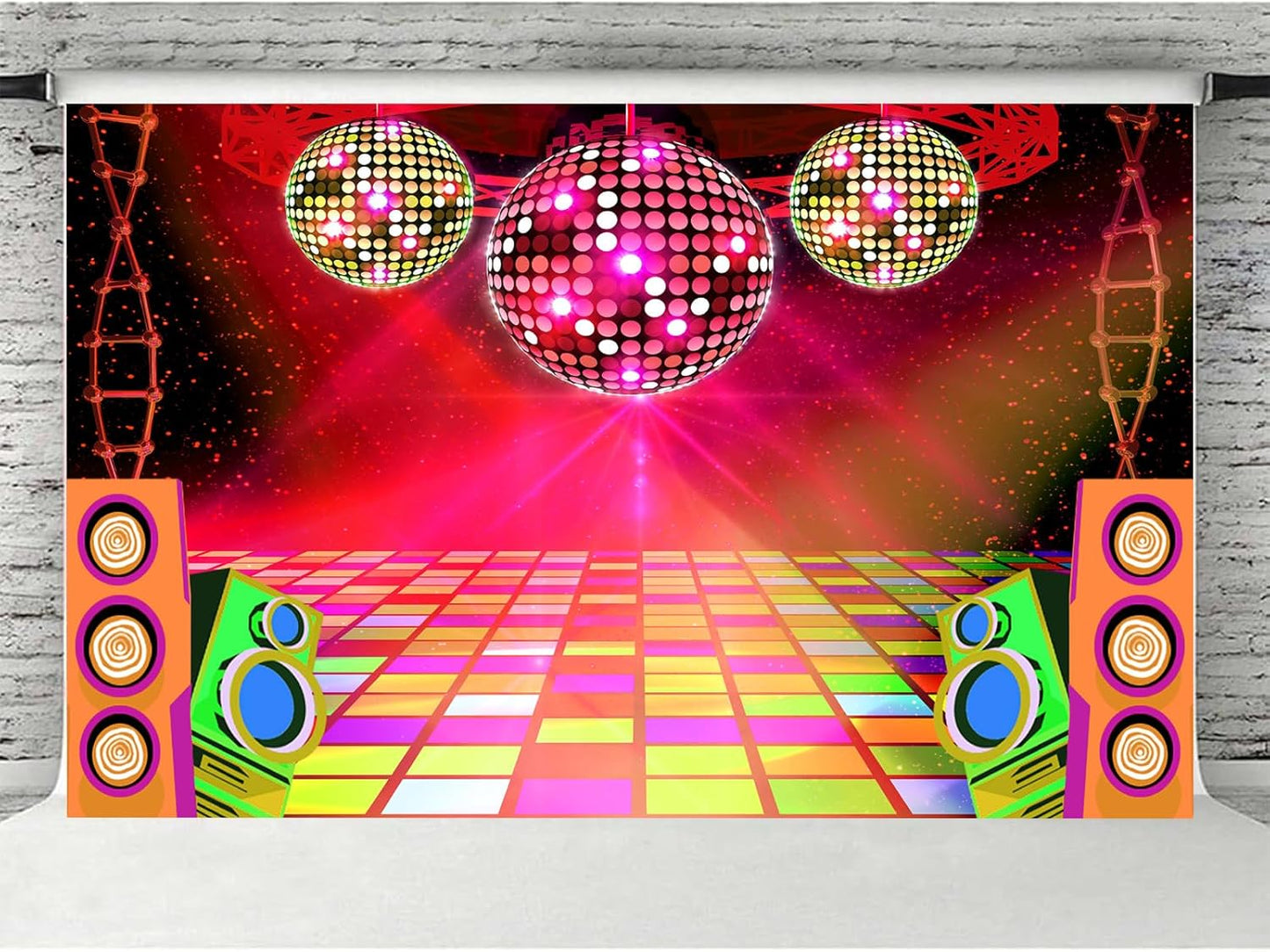 20X10ft Dance Party Backdrop Retro 70s 80s 90s Theme Glitter Stage Dance Ball Background Disco Party Decoration DJ Backdrop Banner for Birthday Party Prom Portrait Photo Shoot Polyester,Purple