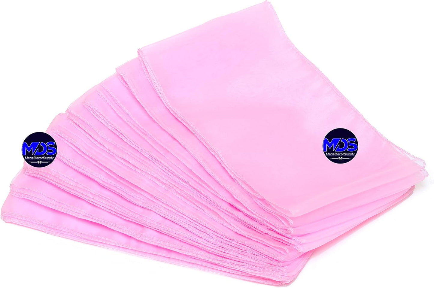 MDS Pack of 300 PCS Organza Chair Sashes Wider Dining Chair Bows Ribbon Tie Back for Wedding Party Birthday Bridal Shower Reception Event Banquet Home Chair Cover Decoration - Pink
