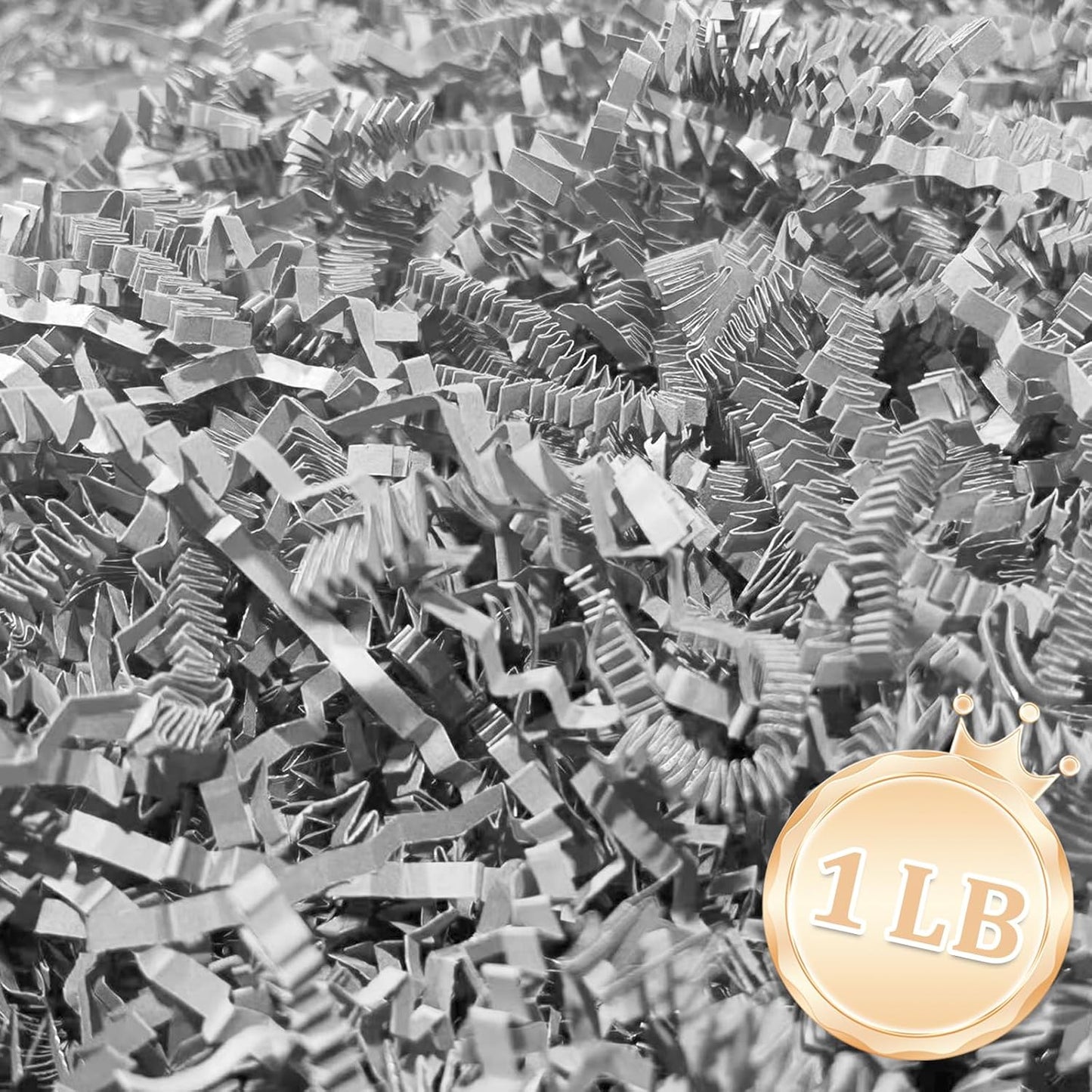 1 LB Light Gray Crinkle Cut Paper Shred Filler Great for Gift Wrapping, Light Gray Basket Fillers, Birthday, Gift Wrapping, Anniversary, Halloween Thanksgiving Christmas Party Decor Filling Supplies