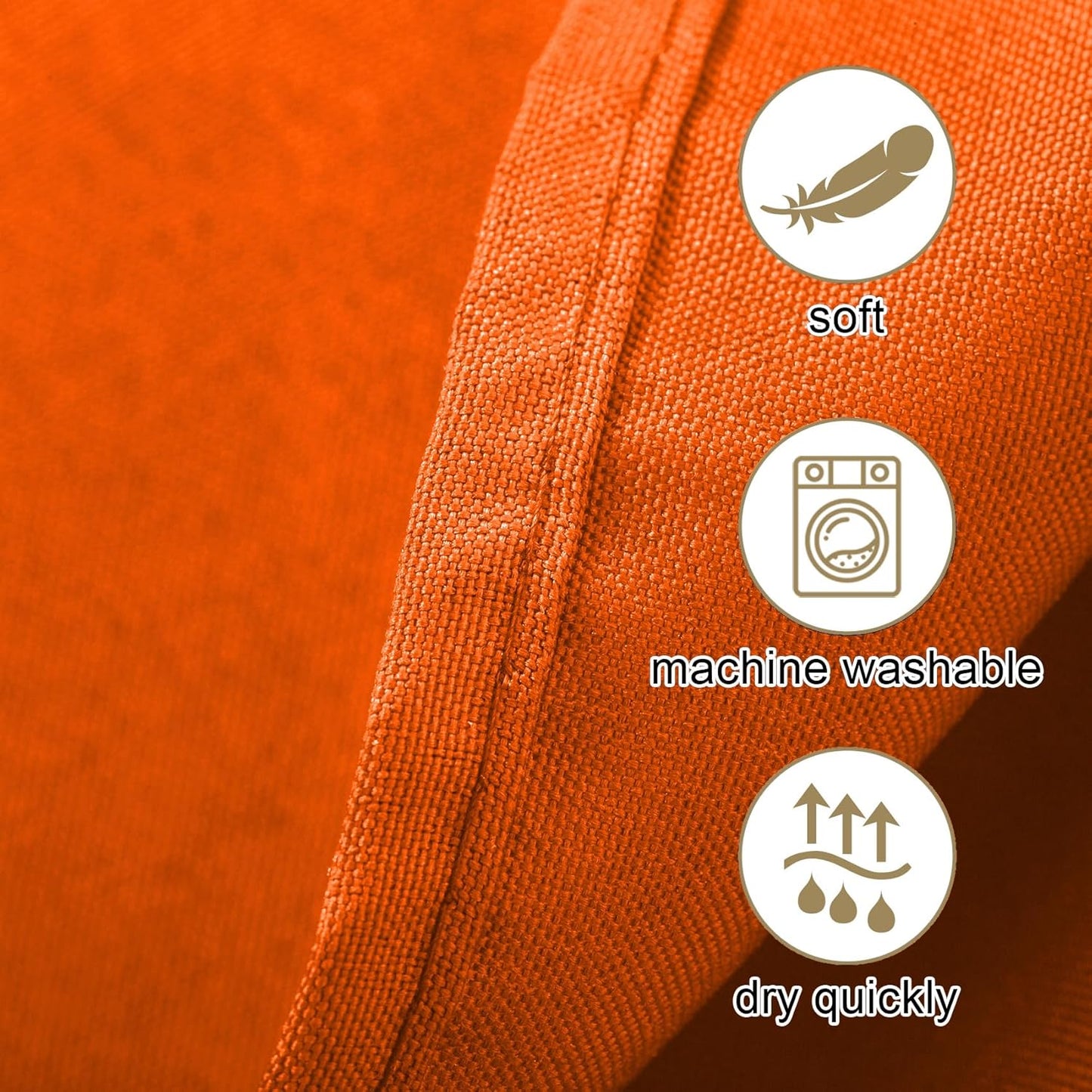 Ascoza 2pack 132 Inch Orange Round Tablecloth in Washable Polyester Fabric for Wedding/Banquet/Restaurant/Parties