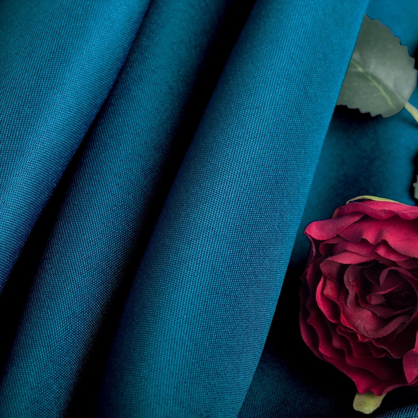 Ascoza 2pack 90x132 Inch Peacock Blue Rectangular Tablecloth 8 Feet Table Cloth in Polyester Fabric for Wedding/Banquet/Restaurant/Parties