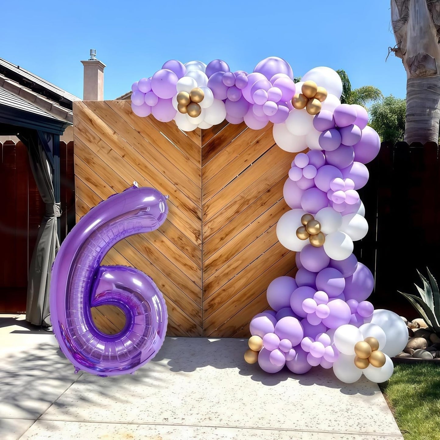 Purple 5 Balloon Number,40 Inch Number 5 Balloon Big Purple 5 Foil Mylar Helium Balloon for Birthday Party Decorations