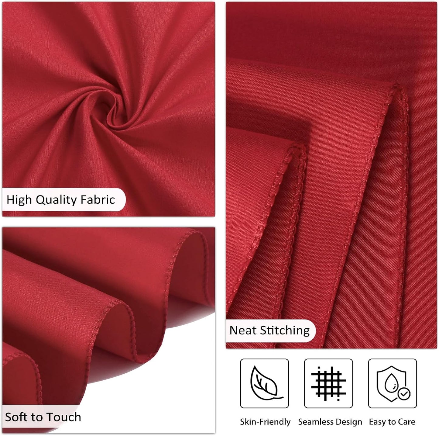 8 Pack Red Tablecloth 60 x 84 Inch Rectangular Tablecloths for 4 Foot Rectangle Tables, Wrinkle Resistant Red Table Cloth Washable Polyester Fabric Table Covers for Buffet Wedding Party Banquet