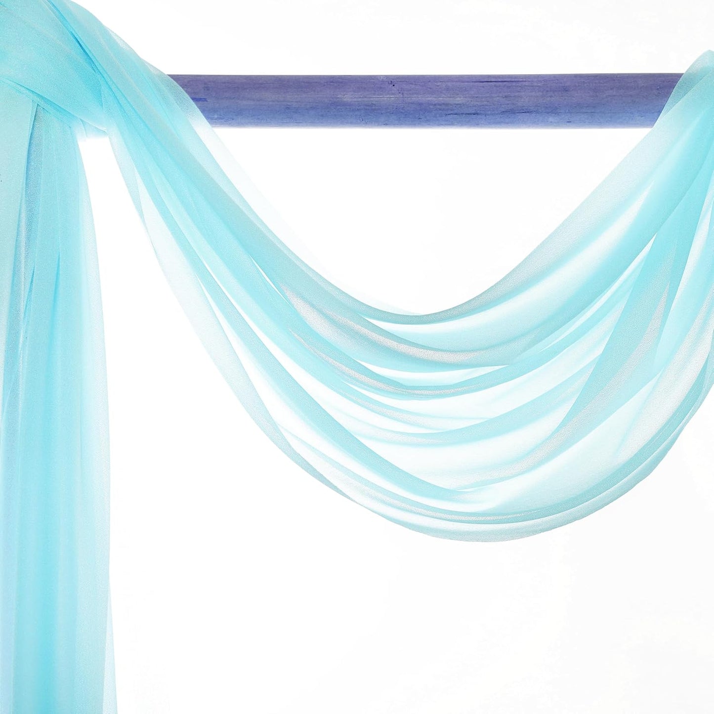 VDS Pack of 1 Panel (30 Inch X 100 Feet) Wedding Arch Draping Fabric Sheer Chiffon Fabric Drapery for Wedding Ceremony Reception Swag Backdrop Canopy Chuppah ARBO Altars Decoration (Teal)