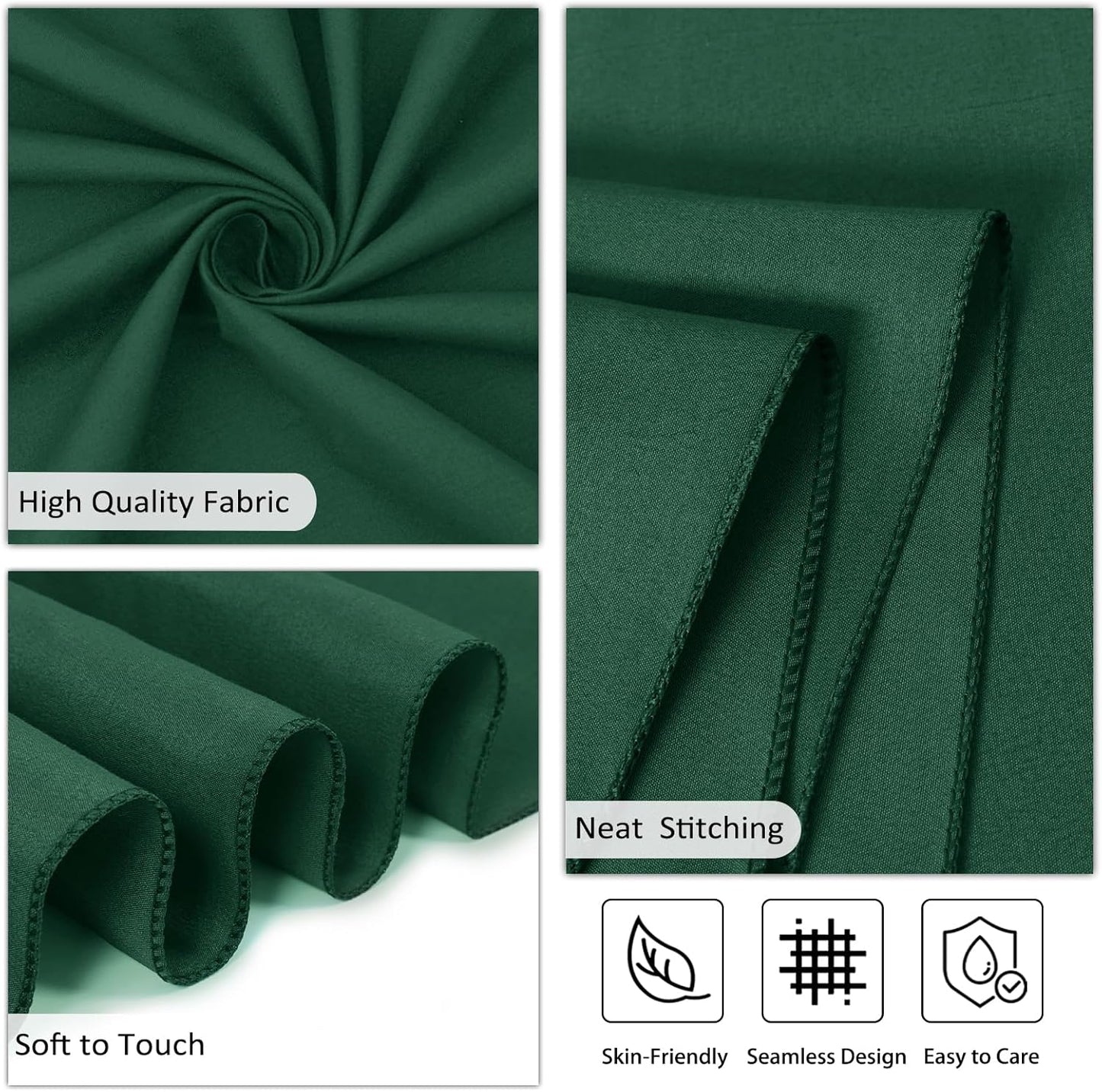 8 Pack Dark Green Round Tablecloth 90 Inch Stain and Wrinkle Resistant Round Hunter Green Table Cloth Reusable and Washable Polyester Fabric for Buffet Wedding Party and Banquet