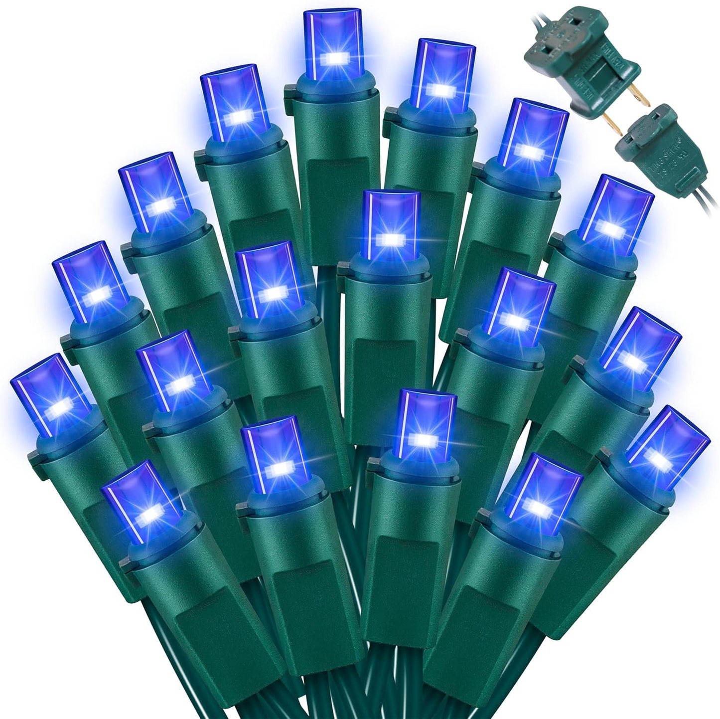 100 Count Blue - String Lights - 21.6FT LED Christmas Lights, Mini led Lights for Indoor Outdoor Home Holiday Party Wedding Independence Day Decoration