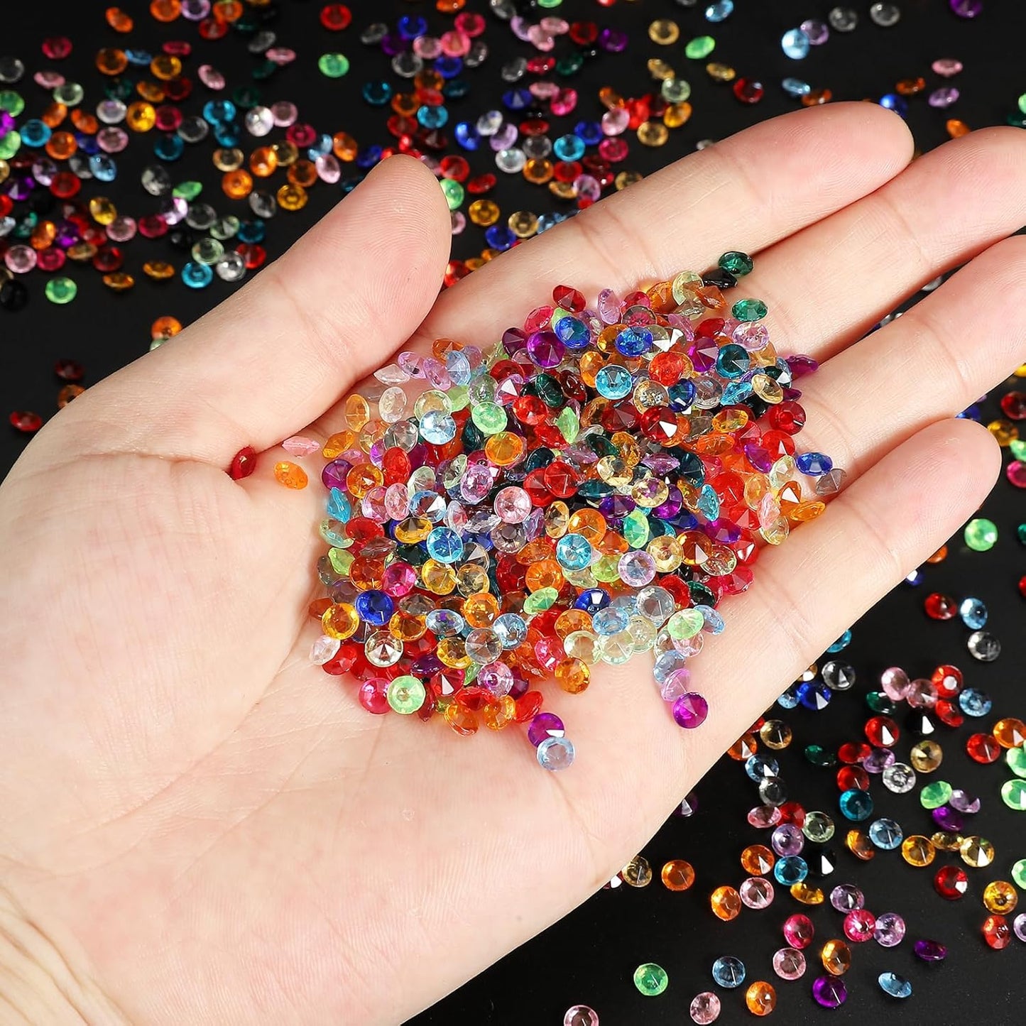 PATIKIL 4000 Pcs Wedding Table Scatter Confetti Crystals 6 mm Acrylic Diamonds Vase Fillers Gems for Table Centerpiece Decorations Party Vase Beads, Light Gray
