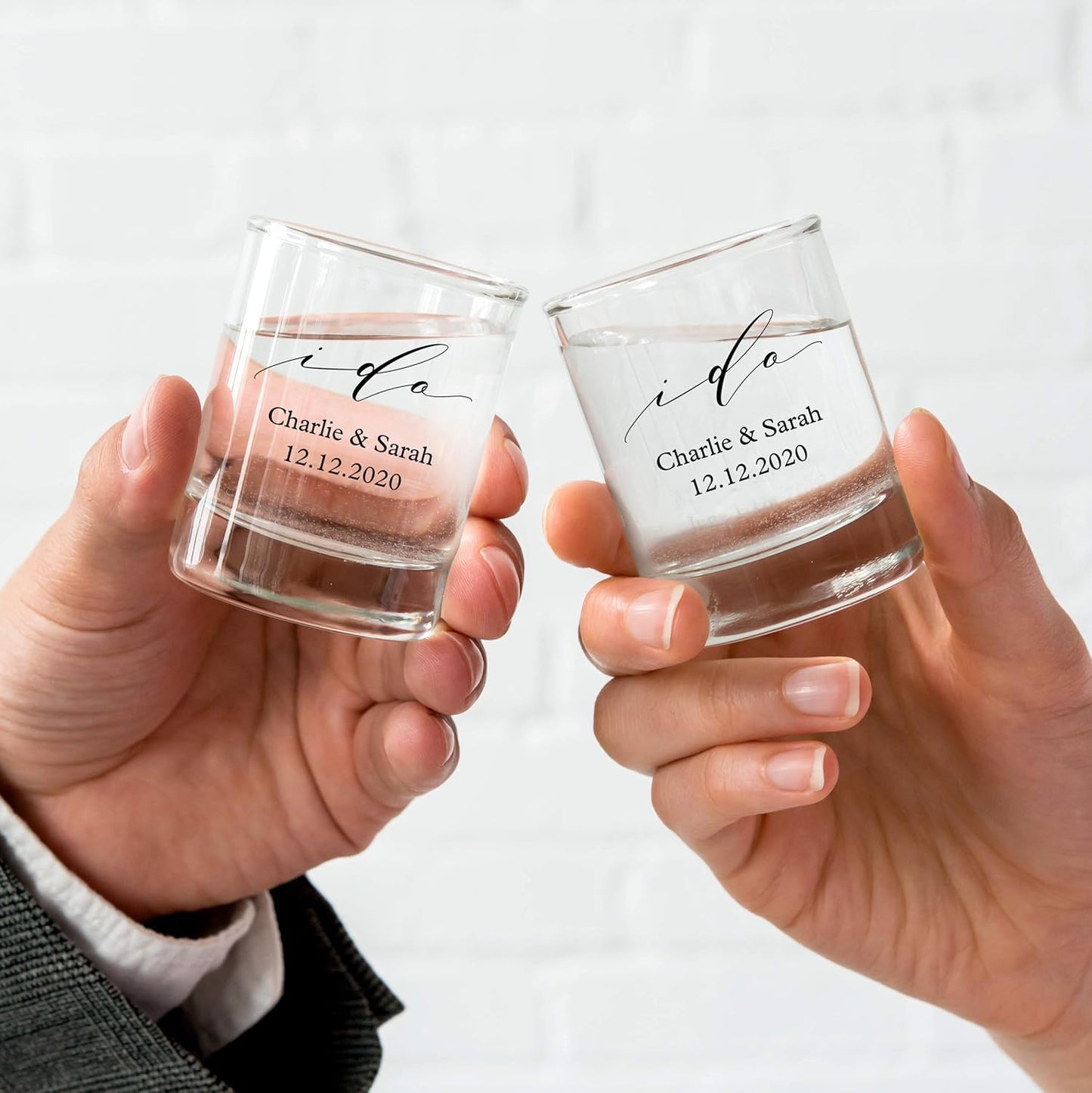 WEDDINGSTAR Personalized 2.75oz Shot Glass Customizable Full Color Print - 48 pack