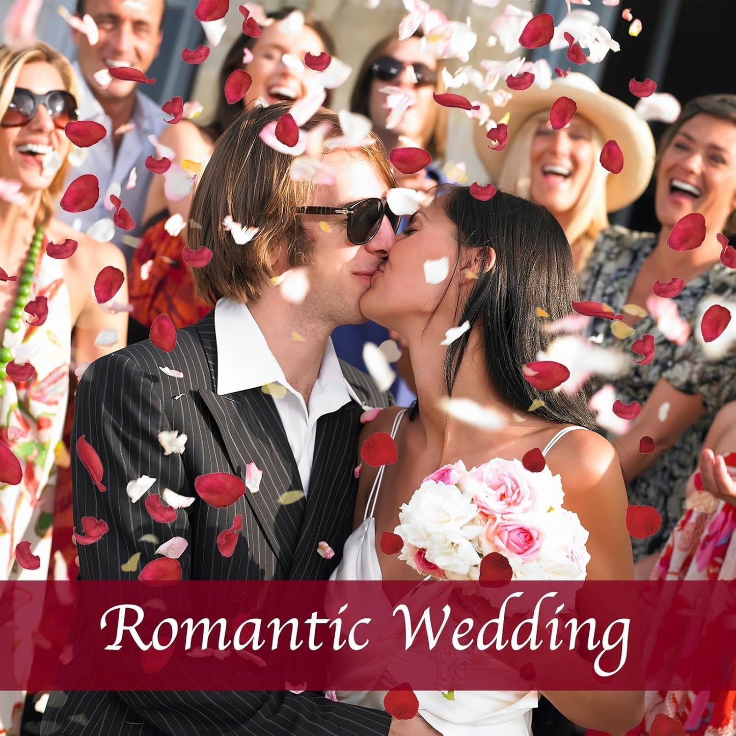 300 PCS Dried Real Red Rose Flower Petals Confetti for Wedding, 2.82oz Preserved Freeze Flower Girl Petals for Romantic Night Wedding Proposal Centerpeice Shower Party Decor