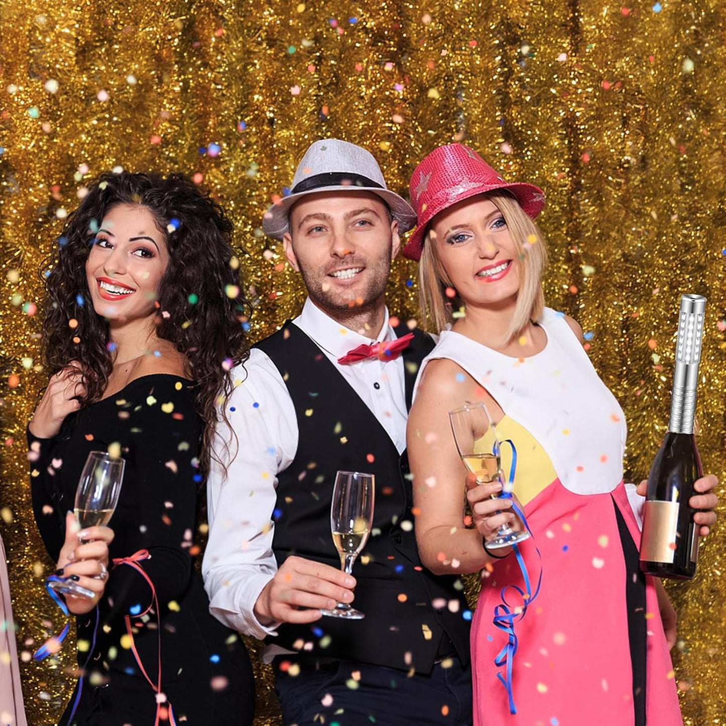 4 Pieces LED Strobe Baton Light Rechargeable Bottle Service Sparklers Stick Reusable Champagne Bottle Handheld LED for Club Stage Nightclub Party Concert Event Bar Outdoor - Silver