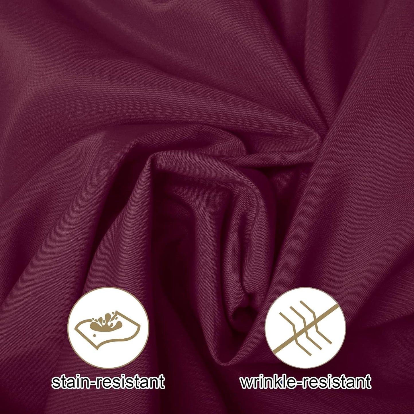 Ascoza 2pack 60x120 Inch Burgundy Rectangular Tablecloth 6 Feet Table Cloth in Polyester Fabric for Wedding/Banquet/Restaurant/Parties