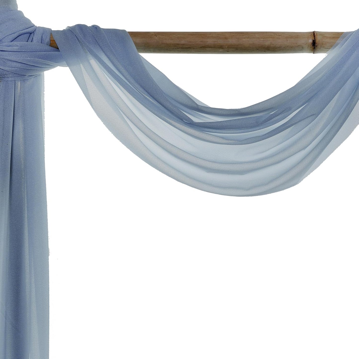 VDS Pack of 2 Panel (30 Inch X 40 Feet) Wedding Arch Draping Fabric Sheer Chiffon Fabric Drapery for Wedding Ceremony Reception Swag Backdrop Canopy Chuppah ARBO Altars Decoration (Dusty Blue)