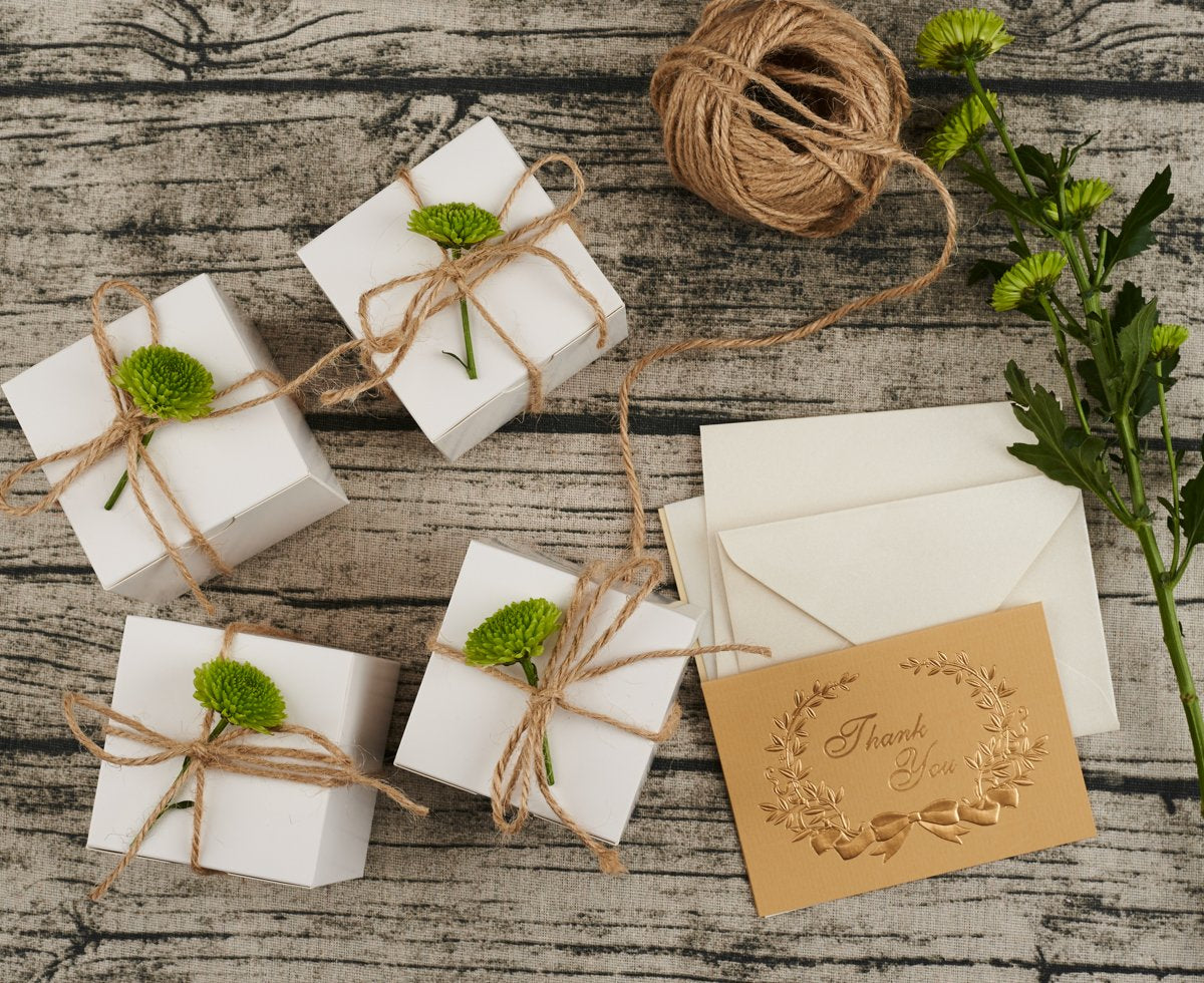 MESHA White Gift Box 50PC 3x3x3'' Sturdy Gift Boxes with Lids, Bridesmaid Proposal Gifts Box for Bridal, Cupcake, Godmother, Groomsmen Proposal Box, Party Favor, Wedding Favor