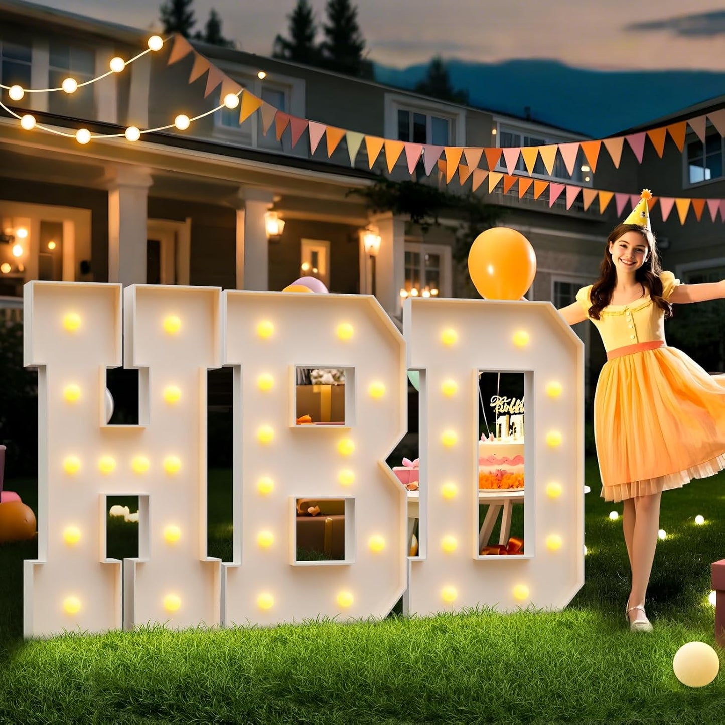 imprsv 4FT Marquee Letters Large Light Up Letters for Birthday Party Decor Wedding Decorations, Marquee A for Party Decoration, Large Signs Arch Kit Decorations