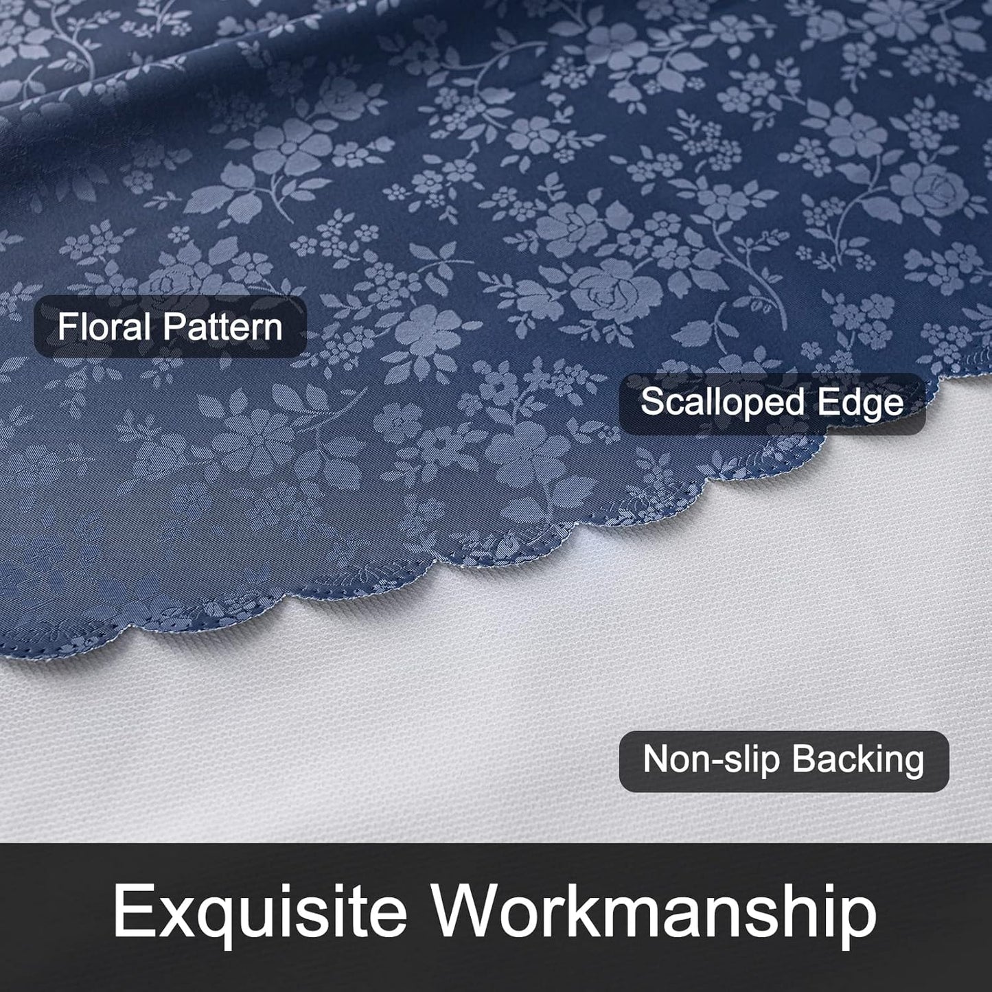 Smiry Rectangle Table Cloth, Waterproof Heavy Duty Vinyl Tablecloths, Wipeable Washable Table Cover for Kitchen and Dining Room (Navy Blue, 54" X 78")