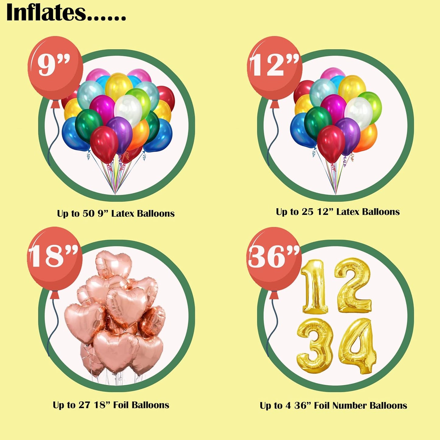 Helium Tank for Balloons At Home, 14.9 Cu Ft Helium Balloon Pump Kit with 50 Assorted Latex Balloons, White Curling Ribbon and Wholesalehome Balloon Tie Tool, 2 Pack