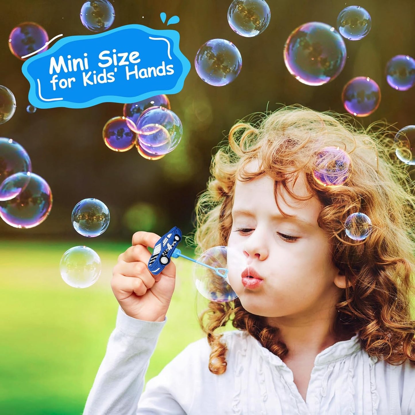 AMFZON 24Pcs Race Car Party Favors Bubble Wands for Kids, Racecar Wheels Mini Bubbles Wand Toys, Two Fast Birthday Party Supplies Goodie Gift Bag Stuffers Pinata Classroom Prizes