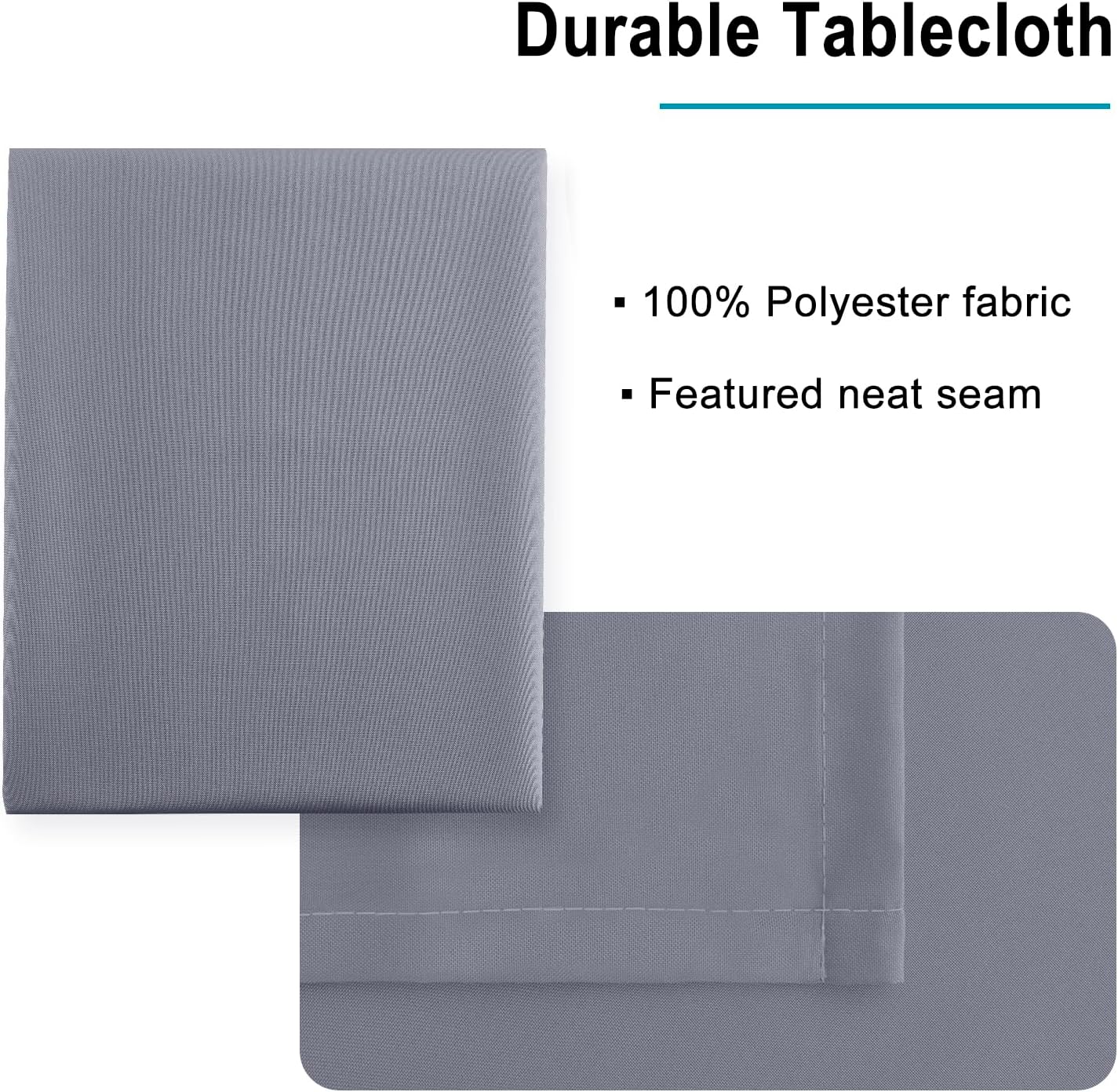 Hiasan Light Gray Rectangle Tablecloth - Waterproof Spillproof and Wrinkle Resistant Washable Polyester Table Cloth for Dining Party, 60 x 140 inch