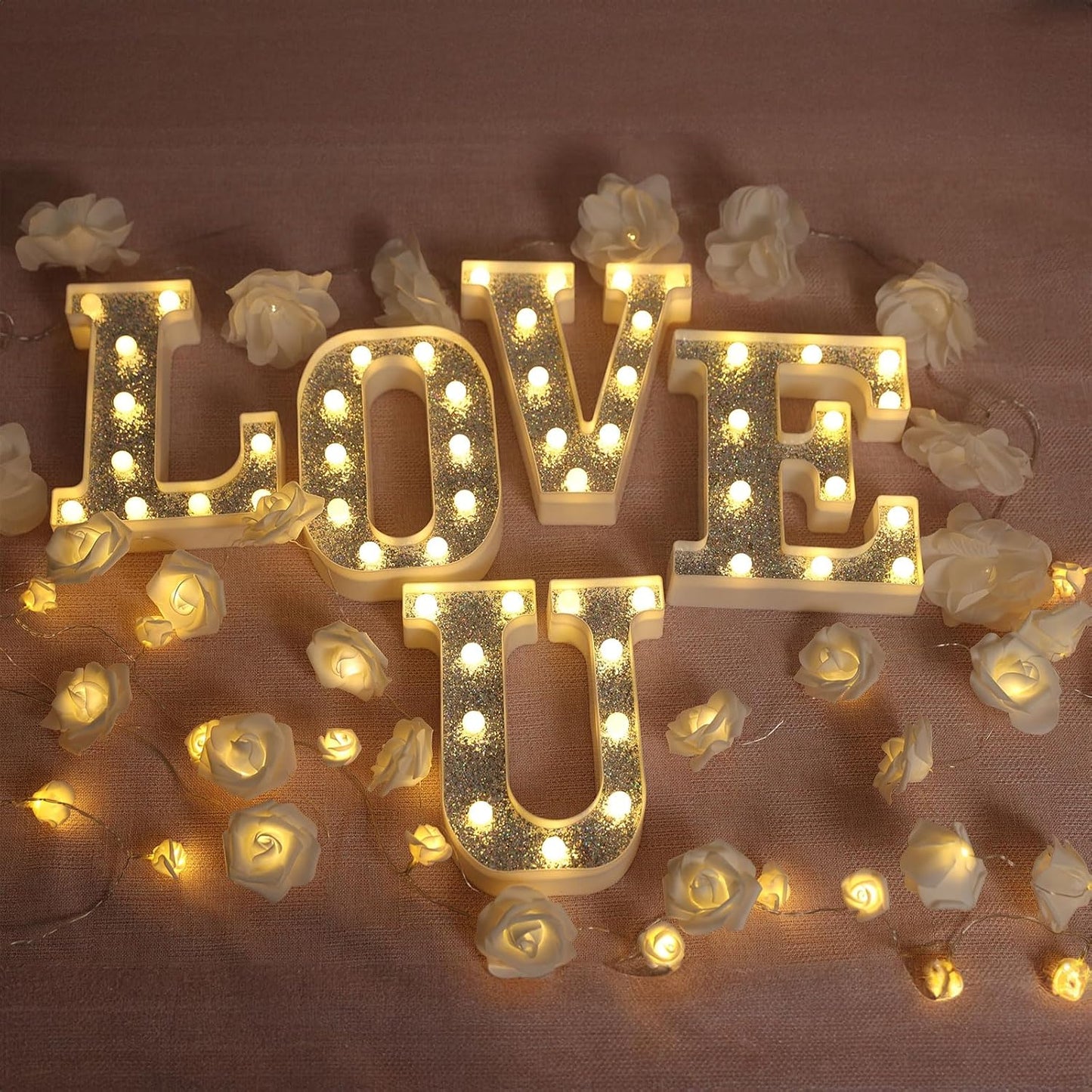 Light Up Letters - Marquee Light Signs for Table Decorations, Prom, Events, or Engagement Party - Alphabet & Number Lighted Letters