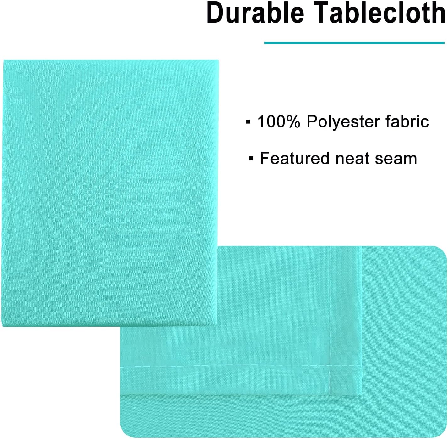 Hiasan Light Blue Tablecloth for Rectangle Tables - Waterproof Washable Polyester Fabric Table Cloth for Buffect Dining Birthday Party Wedding, 54 x 108 Inch